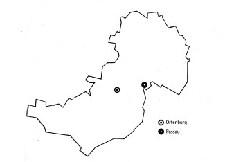 Umriss des Dekanates Passau mit Ortenburg und Passau