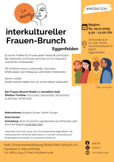 Einladungsplakat - am rechten Rand sind Frauen verschiedener Kulturen abgebildet