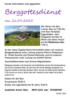 Stilisiertes Bild von der Winkelmoosalm mit Infos zum Berggottesdienst