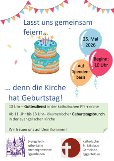 Bunte Luftballons und Geburtstagstorte 