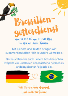 Tucan, Sonne, deutsche und brasilianische Flagge
