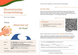 Anmelde-Flyer Mirjam haut auf die Pauke